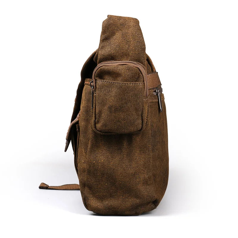 Borsa a tracolla multifunzione da uomo in tela Ruil – stile retrò