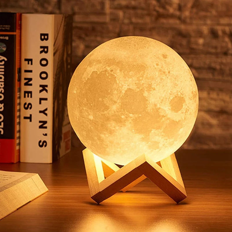 Luce da lettura a LED – Luna romantica, luce notturna a forma di luna, idea regalo per lettori, ragazzo o ragazza, decorazione per la camera da letto e da studio, illuminazione da interni.