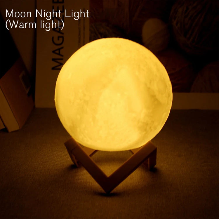 Luce da lettura a LED – Luna romantica, luce notturna a forma di luna, idea regalo per lettori, ragazzo o ragazza, decorazione per la camera da letto e da studio, illuminazione da interni.
