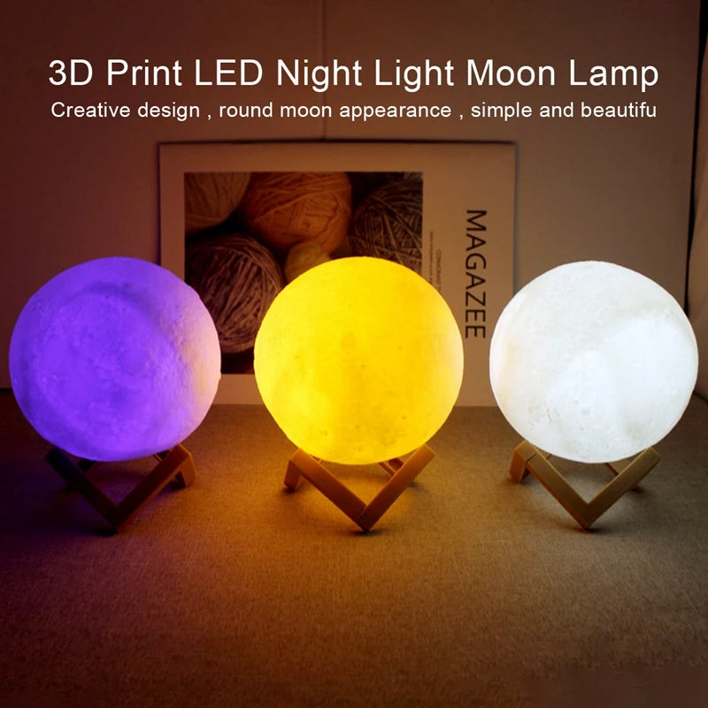 Luce da lettura a LED – Luna romantica, luce notturna a forma di luna, idea regalo per lettori, ragazzo o ragazza, decorazione per la camera da letto e da studio, illuminazione da interni.