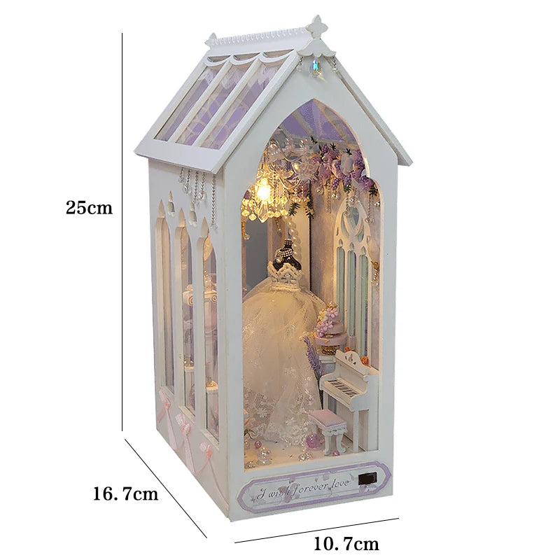 Libreria Nook in Legno Fermalibri - Decorazione per Scaffale con Luci LED.