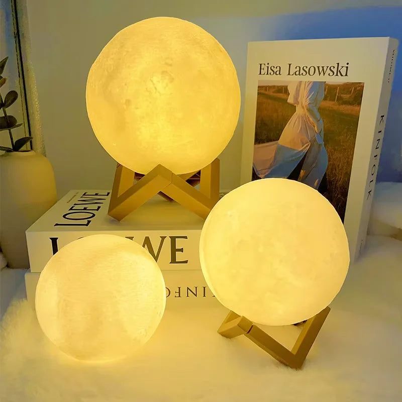 Luce da lettura a LED – Luna romantica, luce notturna a forma di luna, idea regalo per lettori, ragazzo o ragazza, decorazione per la camera da letto e da studio, illuminazione da interni.