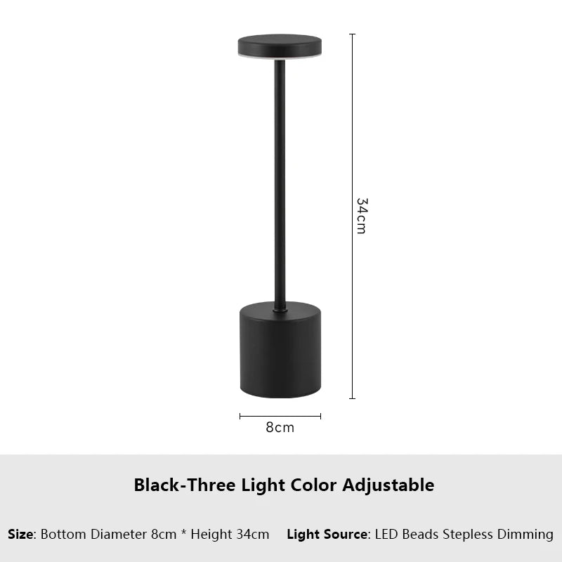 Lampada da tavolo LED ricaricabile con tocco classico: tre luci per tre stati d’animo