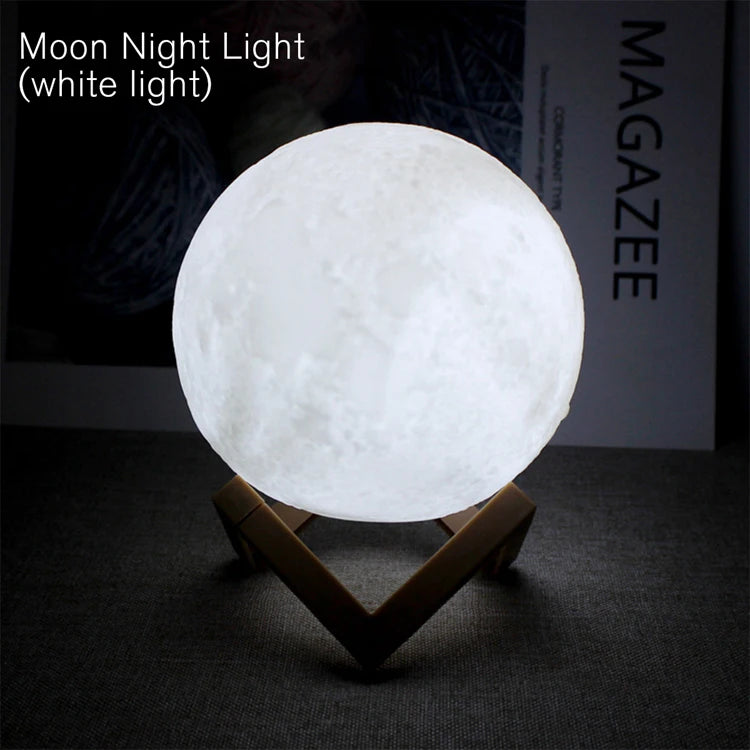 Luce da lettura a LED – Luna romantica, luce notturna a forma di luna, idea regalo per lettori, ragazzo o ragazza, decorazione per la camera da letto e da studio, illuminazione da interni.
