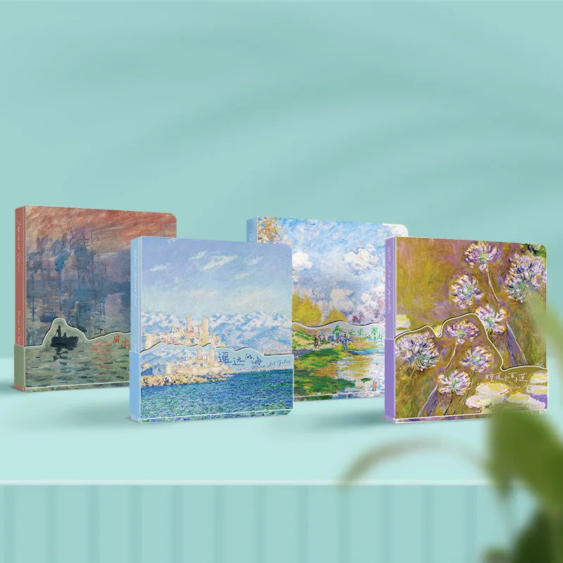 Taccuino quadrato con famosi dipinti di Monet e Van Gogh β Pagine interne bianche β Diario, agenda, planner β Cancelleria per poeti e scrittori