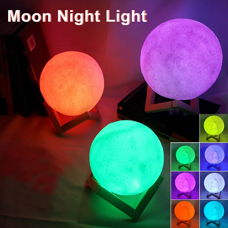 Luce da lettura a LED – Luna romantica, luce notturna a forma di luna, idea regalo per lettori, ragazzo o ragazza, decorazione per la camera da letto e da studio, illuminazione da interni.