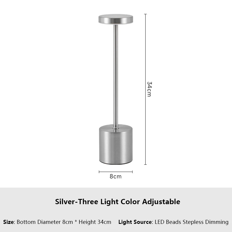 Lampada da tavolo LED ricaricabile con tocco classico: tre luci per tre stati d’animo