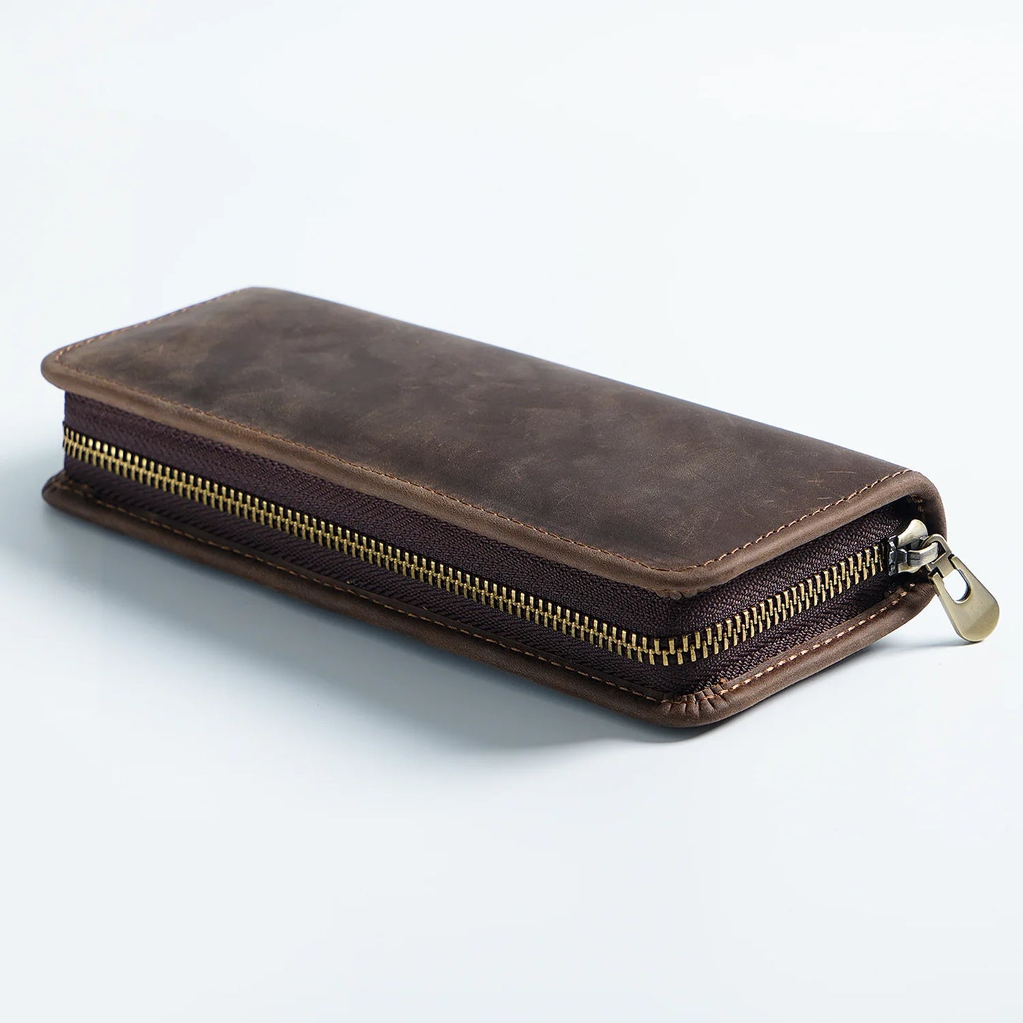Astuccio da scrittore multifunzione in vera pelle – Portapenne in cuoio con scomparti, organizer per cancelleria.