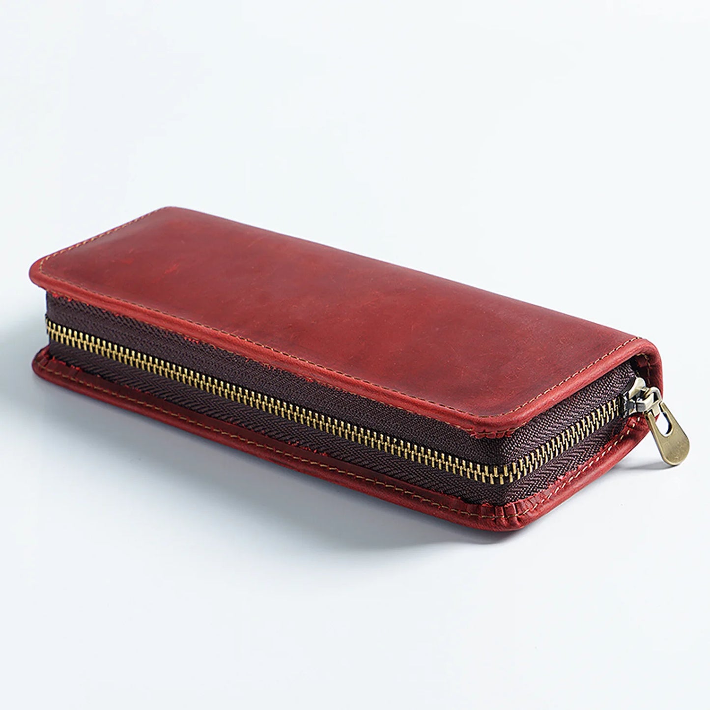 Astuccio da scrittore multifunzione in vera pelle – Portapenne in cuoio con scomparti, organizer per cancelleria.